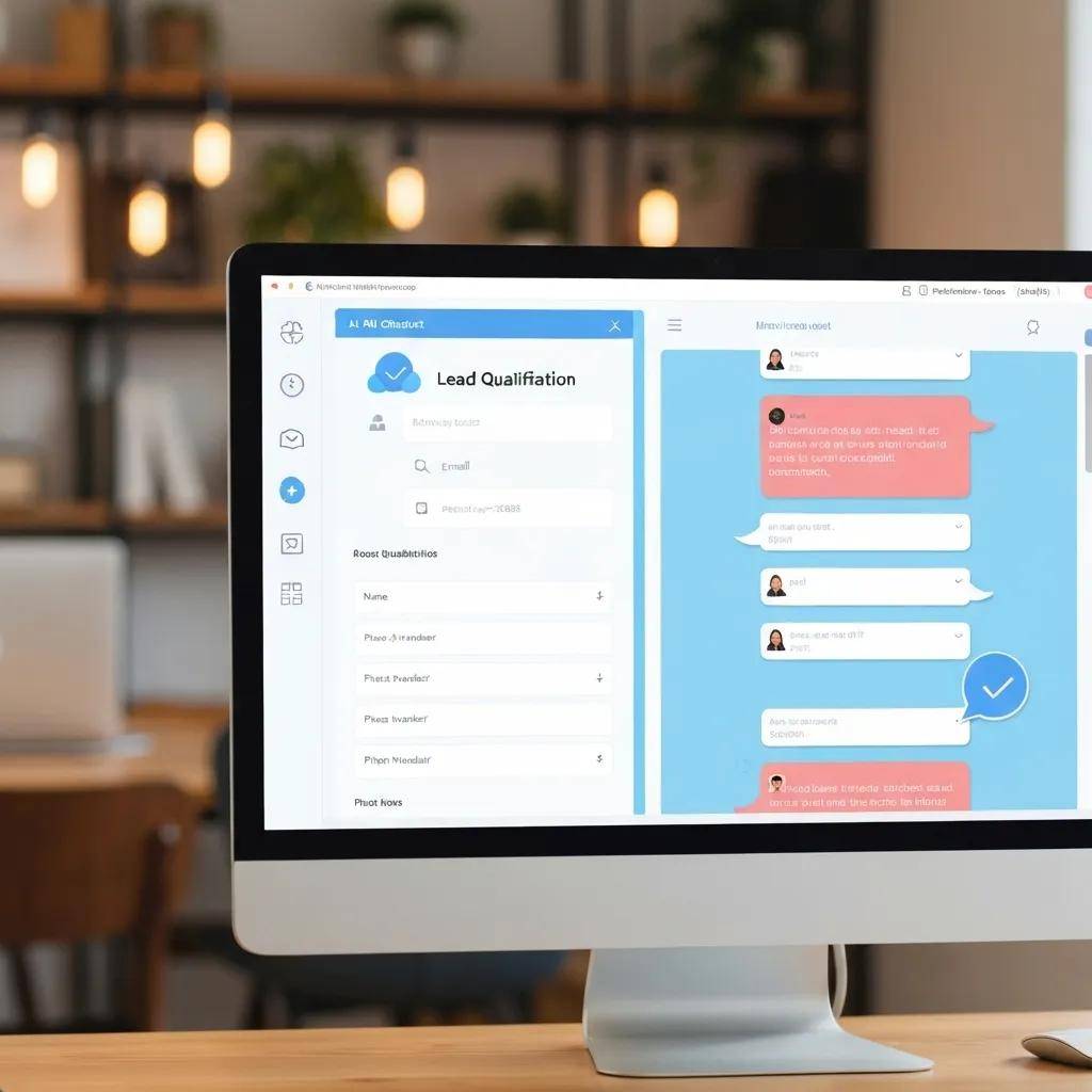 AI chatbot interface assisting user in lead qualification process
