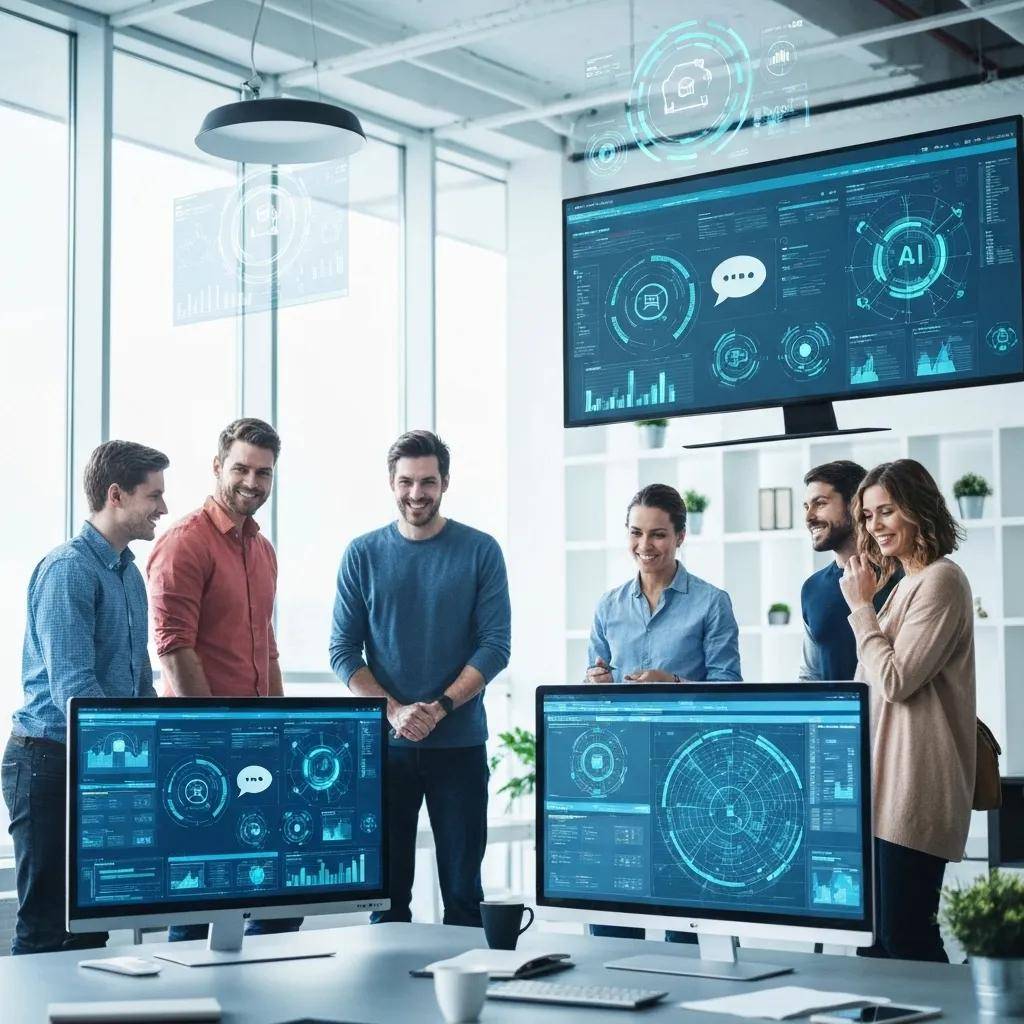 Dynamic digital marketing team leveraging advanced AI automation to drive significant business growth and enhance customer engagement