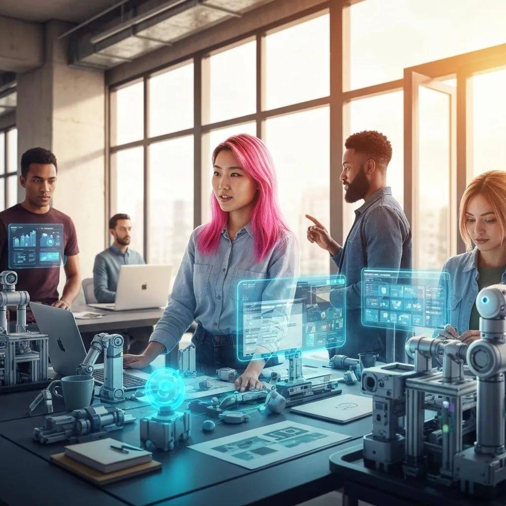 Modern office scene illustrating the benefits of automation in enhancing productivity and collaboration