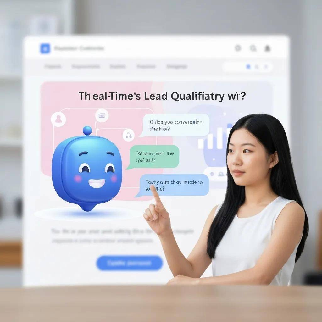 A user engaging with an AI chatbot on a website for lead capture and qualification purposes