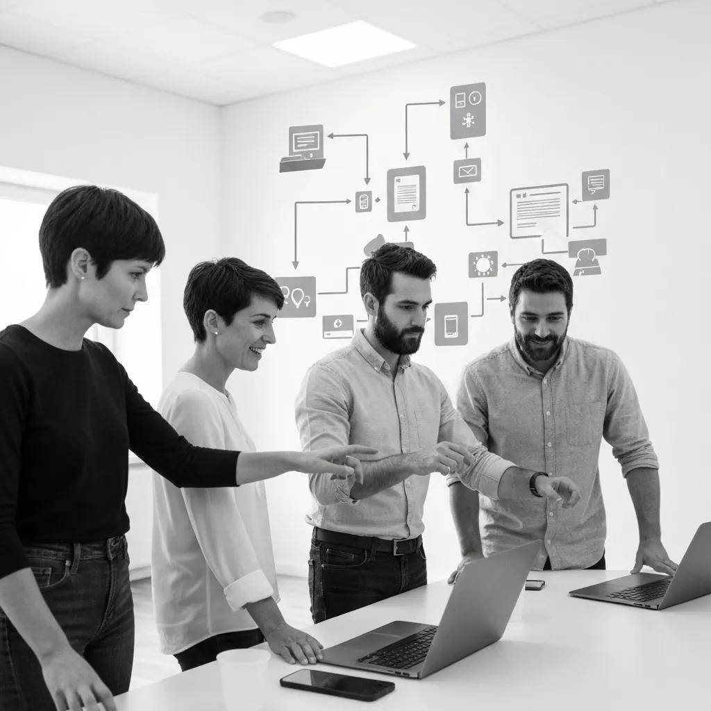 Dynamic visual illustrating the powerful benefits of business process automation for enhanced efficiency and productivity